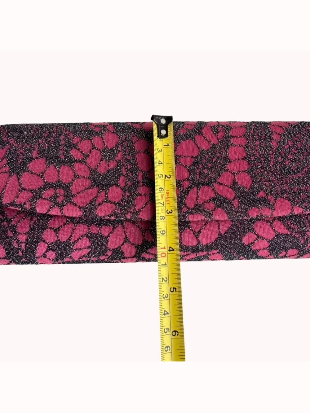Vintage Pink Black Fabric Clutch Evening Bag Wedding Purse Formal Party Makeup